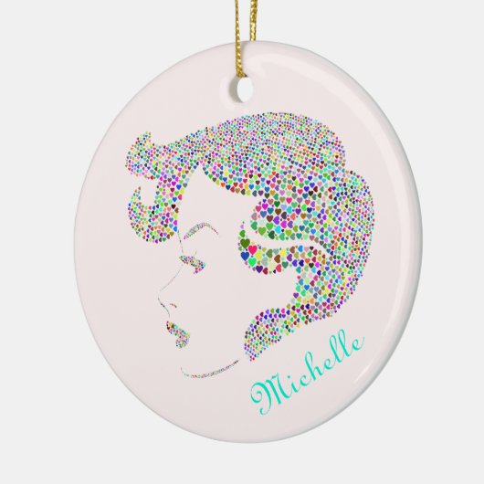 Glam girl met hart keramisch ornament (Links)