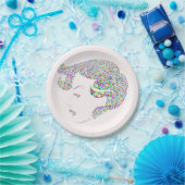 Glam girl met hart papieren bordje (Feest)