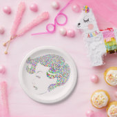 Glam girl met hart papieren bordje (Feest)