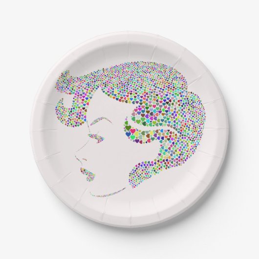 Glam girl met hart papieren bordje (Voorkant)