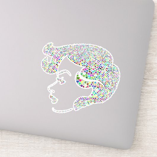 Glam girl met hart sticker (Detail)