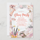 Glam Girl Party Verjaardag Spa Kaart (Voorkant)