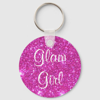 Glam Girl Pink Sparkle Sparkly Glitter Girly Gifts Sleutelhanger