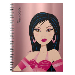 Glam Girl Sassy Attitude Aziatisch meisje geperson Notitieboek