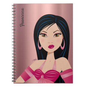 Glam Girl Sassy Attitude Aziatisch meisje geperson Notitieboek