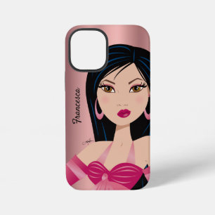 Glam Girl Sassy Attitude Aziatisch meisje Rose Gou iPhone 12 Mini Hoesje