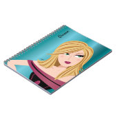Glam Girl Sassy Attitude Blonde Gepersonaliseerd Notitieboek (Linkerzijde)