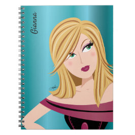 Glam Girl Sassy Attitude Blonde Gepersonaliseerd Notitieboek