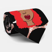 Glam Girls Black en Roos Gold Fancy Stropdas (Opgerold)