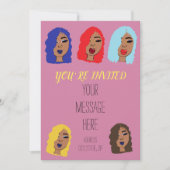 Glam Girls Girly Pink Party Uitnodiging (Voorkant)