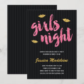 Glam Girls Night | Glitter Kijk Bachelorette Party Kaart (Voorkant / Achterkant)