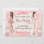 Glam Girls Peach Geometric Hens Party Kaart (Voorkant)
