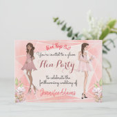 Glam Girls Peach Geometric Hens Party Kaart (Staand voorkant)