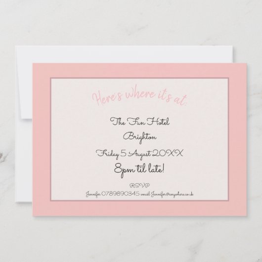 Glam Girls Peach Geometric Hens Party Kaart (Achterkant)