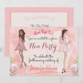 Glam Girls Peach Geometric Hens Party Kaart (Voorkant / Achterkant)
