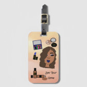 Glam Girls Personalized Makeup Lover's Bagagelabel (Voorkant (verticaal))