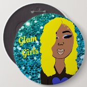 Glam Girls Sparkly Glitter Button (Voorkant /achterkant)