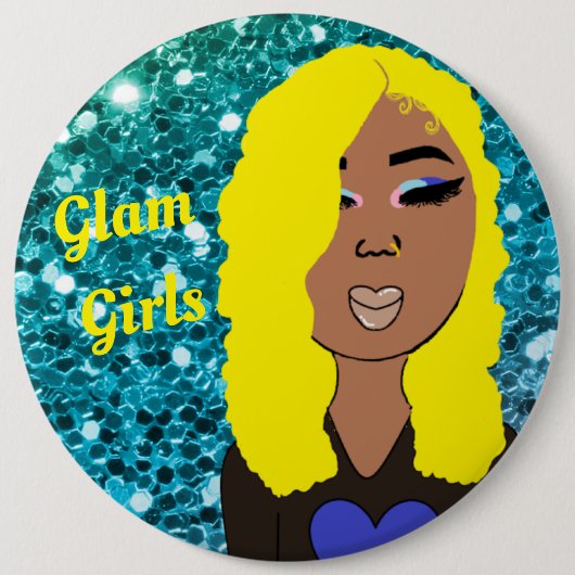 Glam Girls Sparkly Glitter Button (Voorkant)