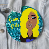 Glam Girls Sparkly Glitter Button (In situ)