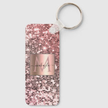 Glam Girly Blush Pink Gitter Design Name Monogram