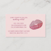 Glam Girly Blush Pink Glitter Folie Lips Make-up Visitekaartje (Achterkant)