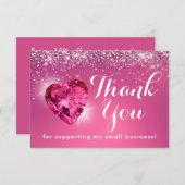 Glam Girly Burgundy Heart Bedankkaart (Voorkant / Achterkant)