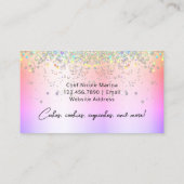 Glam Girly Cupcake Bakery Faux Holographic Glitter Visitekaartje (Achterkant)