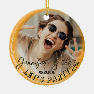 Glam Girly Fotoscript 20 30 40 jarig feest Keramisch Ornament
