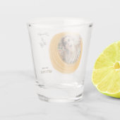 Glam Girly Fotoscript 20 30 40 jarig feest Shot Glas (Achterkant)