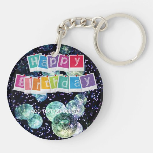 Glam Girly Fotoscript 20 30 40 jarig feest Sleutelhanger (Achterkant)