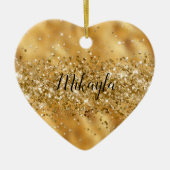 Glam Girly Gold Glitter Glitzy Sparkle Confetti Keramisch Ornament (Voorkant)