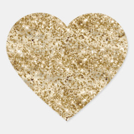Glam Girly Gold Glitter Sparkle Confetti Hart Sticker