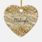 Glam Girly Gold Glitter Sparkle Confetti Keramisch Ornament (Voorkant)