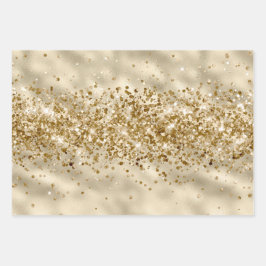 Glam Girly Gold Glitzy Glitter Sparkle Confetti Inpakpapier Vel