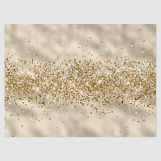 Glam Girly Gold Glitzy Glitter Sparkle Confetti Tissuepapier (Voorkant)