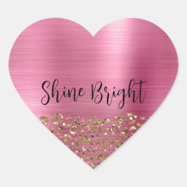 Glam Girly Gold Luipaard Hart Sticker