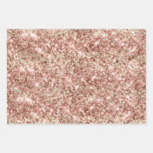 Glam Girly Gold Pink Glitter Sparkle Confetti Inpakpapier Vel (Voorkant 2)