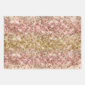 Glam Girly Gold Pink Glitter Sparkle Confetti Inpakpapier Vel (Voorkant)