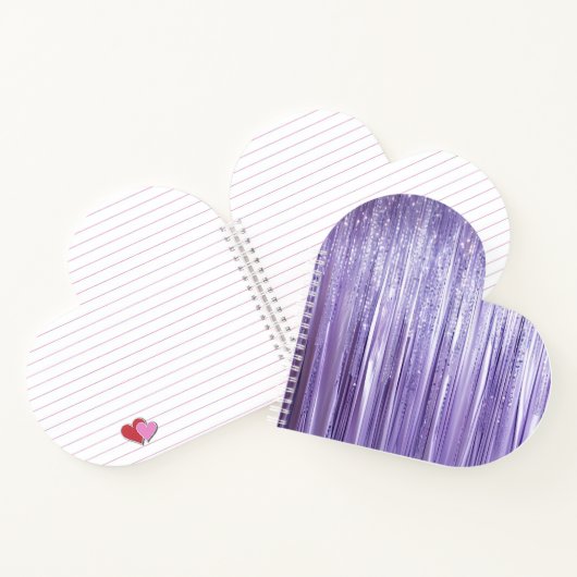 Glam Girly Lavender Tinsel Stripes Notitieboek (Binnen)
