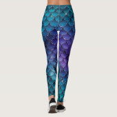 GLAM GIRLY OCEAN BLUE GLITTER MERMAID LEGGINGS (Achterkant)