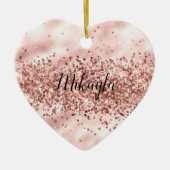 Glam Girly Pink Glitter Glitzy Sparkle Confetti Keramisch Ornament (Voorkant)