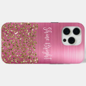 Glam Girly Pink Gold Luipaard Case-Mate iPhone Case (Achterkant (horizontaal))