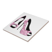 Glam Girly Pink High Heels Tegeltje (Zijkant)