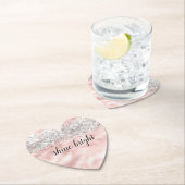 Glam Girly Pink Silver Glitter Sparkle Confetti Kartonnen Onderzetters (Insitu)