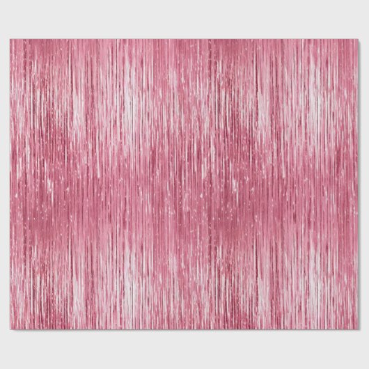 Glam Girly Pink Sparkle Stripes Cadeaupapier (Vlak)