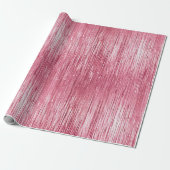 Glam Girly Pink Sparkle Stripes Cadeaupapier (Uitgerold)