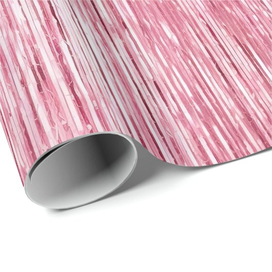 Glam Girly Pink Sparkle Stripes Cadeaupapier (Rol Hoek)