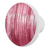 Glam Girly Pink Tinsel Stripes Keramische Knop (Rechts)
