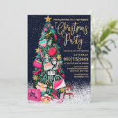 Glam Girly presenteert de paarse kerstboom Kaart (Staand voorkant)