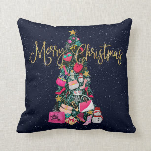 Glam Girly presenteert de paarse kerstboom Kussen